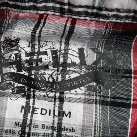 Helix Boys Western Shirt Red Medium Pearl Snap Up Pockets Rancher Chore - Picture 8 of 12